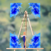 Blumenblau-Acryl-Brautparty Acrylschild (Neutral)