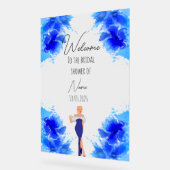 Blumenblau-Acryl-Brautparty Acrylschild (Winkel)