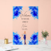 Blumenblau-Acryl-Brautparty Acrylschild (Hochzeit)