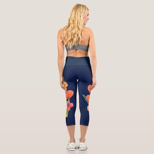 Blumenblau  capri leggings (Rückseite)