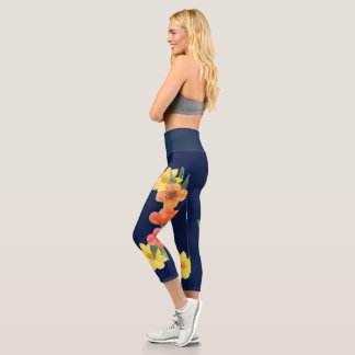 Blumenblau capri leggings