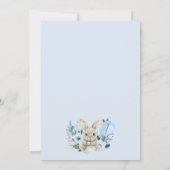 Blumenblau, ein Sonnenschein macht einen 1. Geburt Einladung (Rückseite)