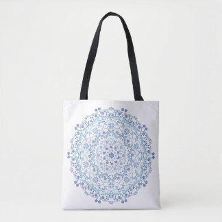 Blumenblau Einfache Mandala Circle Minimalistisch Tasche