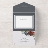 Blumenblau | Elegante Hochzeit All In One Einladung (Außenbereich)