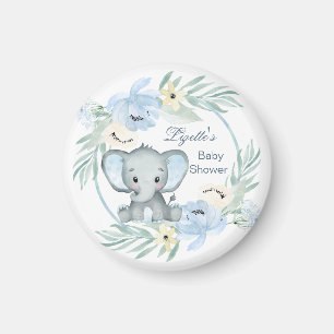 Blumenblau Elephant Baby Dusche Magnet