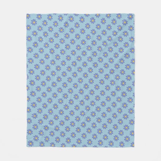 Blumenblau Fleecedecke (Vorderseite)