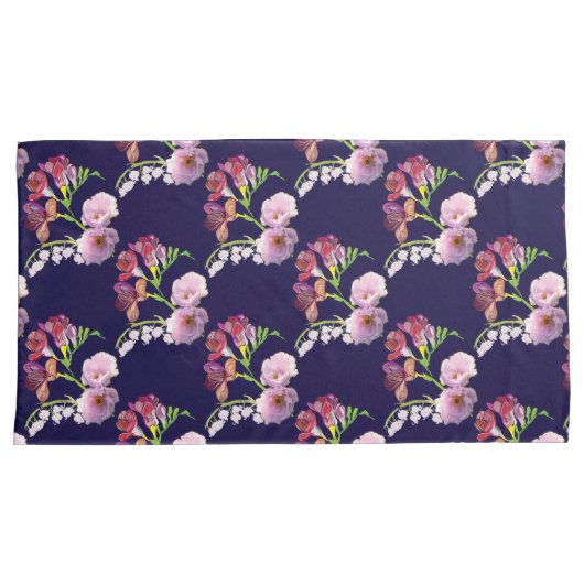 Blumenblau Kissenbezug (Vorderseite-Rechts)