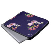 Blumenblau Laptopschutzhülle (Vorne Knopf)