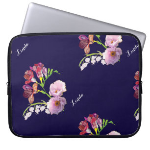 Blumenblau Laptopschutzhülle