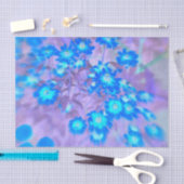 Blumenblau Lila Kunstdesign Seidenpapier (Handwerk)