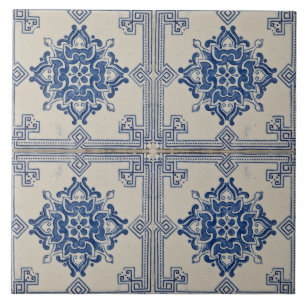 Blumenblau Moderne portugiesische Azulejos dekorie Fliese