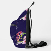 Blumenblau /Name Druckfarbe Nähtasche Crossbody Bag (Rechts)