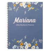 Blumenblau nova 2024 Personalplaner Notizblock (Vorderseite)