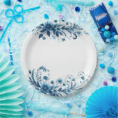 Blumenblau Pappteller (Party)