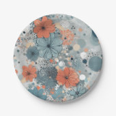 Blumenblau Pappteller (Vorderseite)