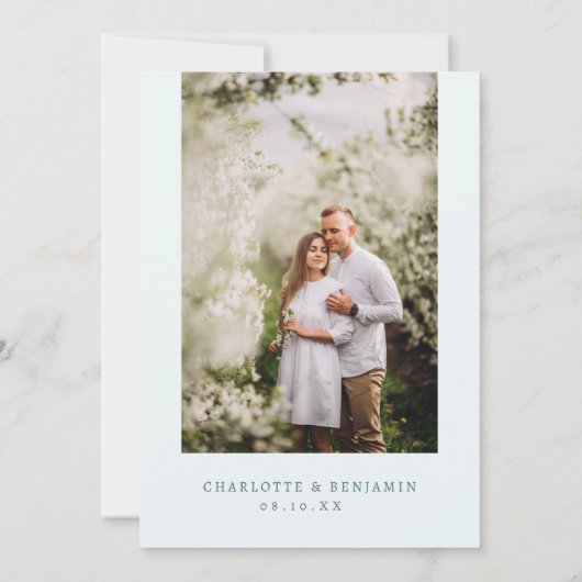 Blumenblau Save The Date (Rückseite)