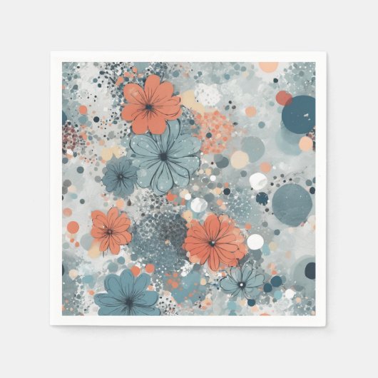 Blumenblau Serviette (Vorderseite)