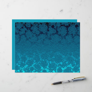 Blumenblau-Sukkulent Druckmuster metallisch