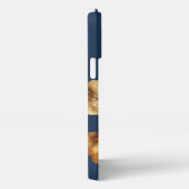 Blumenblau und goldenes iPhone 13 Fall Hülle (Rechte Seite)