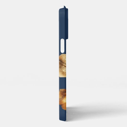 Blumenblau und goldenes iPhone 13 Fall Hülle (Rechte Seite)