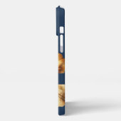 Blumenblau und goldenes iPhone 13 Fall iPhone Hülle (Linke Seite)