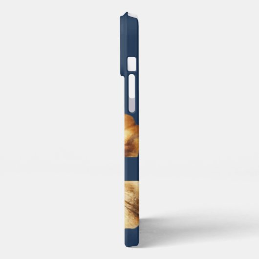 Blumenblau und goldenes iPhone 13 Fall iPhone Hülle (Linke Seite)