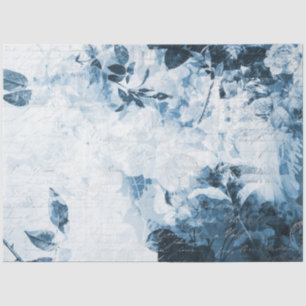 Blumenblau und Vintages Ephemeria Dekoupage 2 Seidenpapier