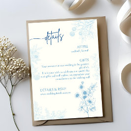 Blumenblau und Weiß für Hochzeiten und UAWG RSVP Karte
