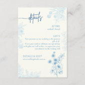 Blumenblau und Weiß für Hochzeiten und UAWG RSVP Karte (Vorderseite)
