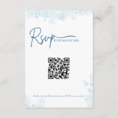 Blumenblau und Weiß für Hochzeiten und UAWG RSVP Karte (Rückseite)