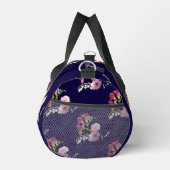 Blumenblau w/Name Druckknopfdruck Nähtasche Duffle Bag (Rechts)