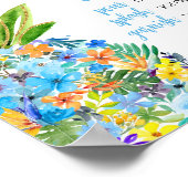 Blumenblauer Ananas Baby Dusche Mama Osa Bar Poster (Ecke)