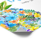 Blumenblauer Ananas Baby Duschgetränke Poster (Ecke)