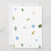 Blumenblauer Ananas Babydusche Einladung (Rückseite)