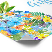 Blumenblauer Ananas Kinderdusche Bücher und Gesche Poster (Ecke)