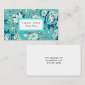 Blumenblauer Aquamariner Rose Visitenkarte Telefonnummerkarte (Vorne/Hinten)