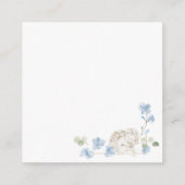 Blumenblauer Baby Angel Cross Taufe Begleitkarte (Rückseite)