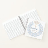 Blumenblauer Baby Angel Cross Taufe Notizblock (Innenseite)