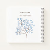 Blumenblauer Baby Angel Cross Taufe Notizblock (Rückseite)