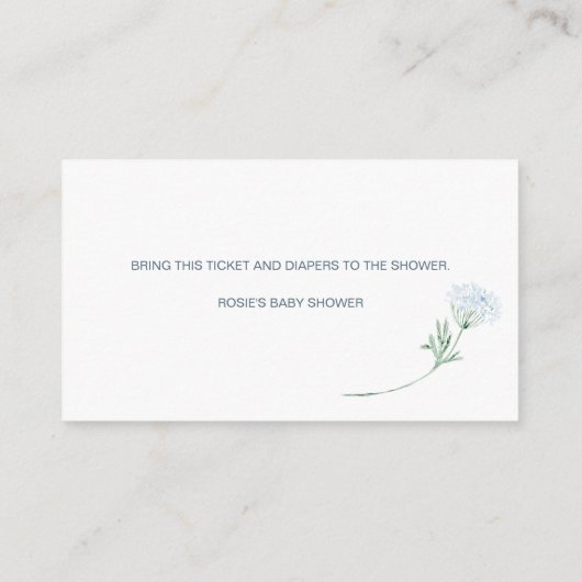 Blumenblauer Baby Duschkopf Windelwanne Enclosur Begleitkarte (Rückseite)