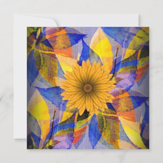 Blumenblauer Blumenstrauß Geburtstagsparty Einladung (Rückseite)