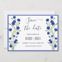 Blumenblauer botanischer Hochzeitstag Rett