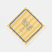 Blumenblauer Botanischer Streifen Hochzeit Serviette (Ecke)