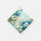 Blumenblauer Brautparty halten und halten Serviette (Ecke)