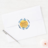 Blumenblauer Brautparty Runder Aufkleber (Umschlag)