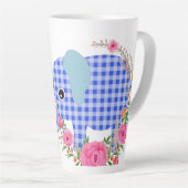 Blumenblauer Elefant Latte-Tasse Milchtasse (Rechte Ecke)