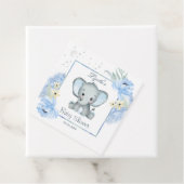 Blumenblauer Elephant Babydusche Geschenkanhänger (Beispiel)