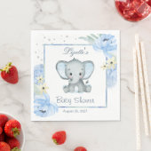Blumenblauer ElephantBaby-Duschpapier Napkin Serviette (Beispiel)