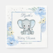 Blumenblauer ElephantBaby-Duschpapier Napkin Serviette (Vorderseite)