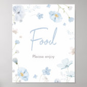 Blumenblauer Frühling Baby in Bloom Baby Dusche Na Poster (Vorne)